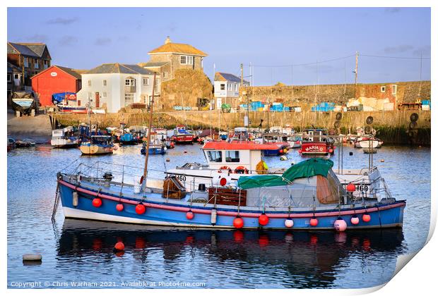Mevagissey boats Print by Chris Warham