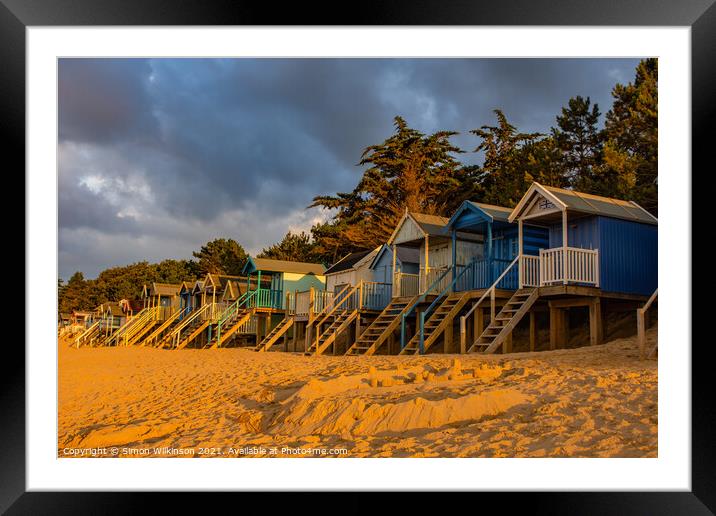 Beach Huts Framed Mounted Print by Simon Wilkinson