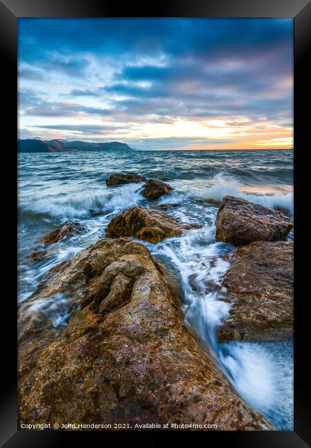 High Tide Llandudno West Shore Framed Print by John Henderson