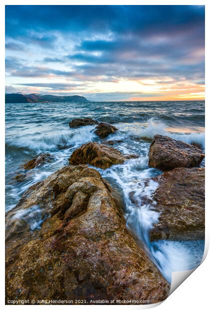 High Tide Llandudno West Shore Print by John Henderson