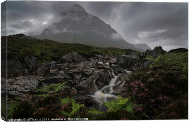 Glencoe, Highlands, Scotland in full moody conditions Canvas Print by Scotland's Scenery