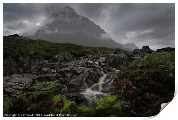 Glencoe, Highlands, Scotland in full moody conditions Print by Scotland's Scenery