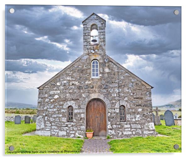 St Maelrhys Church PorthYsgo Acrylic by chris hyde