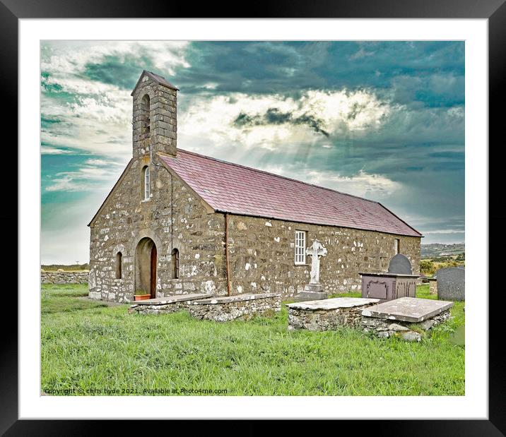St Maelrhy's Church Wales Framed Mounted Print by chris hyde