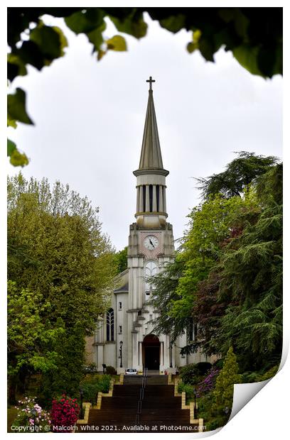 Church of Sacré Coeur  61140 BAGNOLES DE L'ORNE  Print by Malcolm White