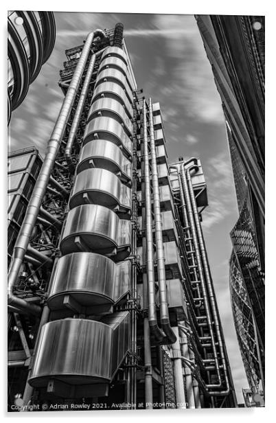 Lloyd's of London in monochrome Acrylic by Adrian Rowley