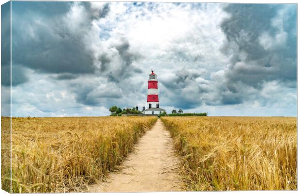 Happisburgh Lighthouse, 21st August 2021 Canvas Print by Andrew Sharpe