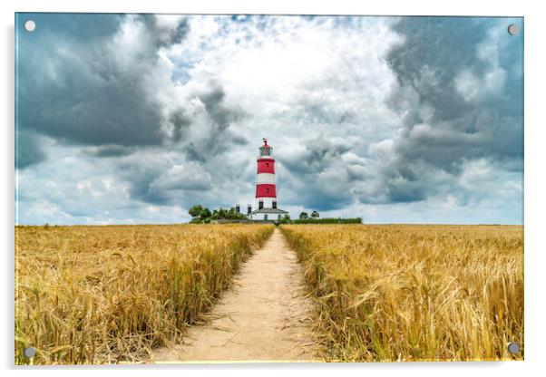 Happisburgh Lighthouse, 21st August 2021 Acrylic by Andrew Sharpe