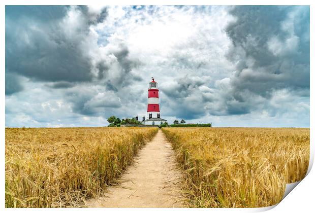 Happisburgh Lighthouse, 21st August 2021 Print by Andrew Sharpe