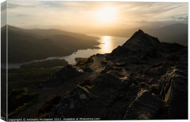 Ben A'an Sunset Canvas Print by Anthony McGeever