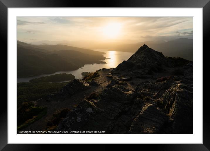 Ben A'an Sunset Framed Mounted Print by Anthony McGeever