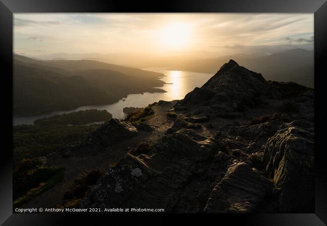 Ben A'an Sunset Framed Print by Anthony McGeever
