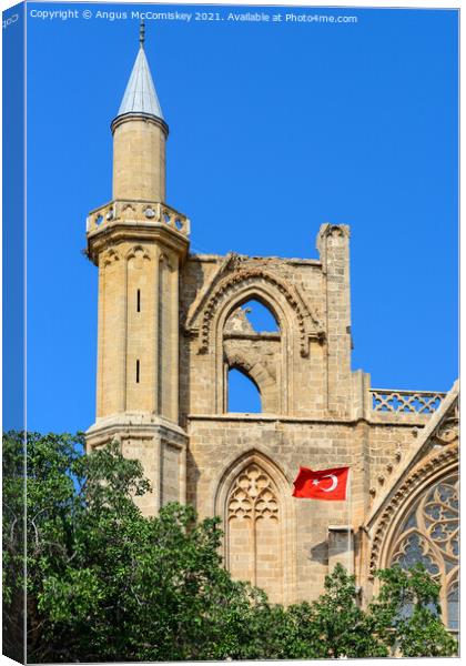 Minaret of Lala Mustafa Pasha Mosque in Famagusta Canvas Print by Angus McComiskey