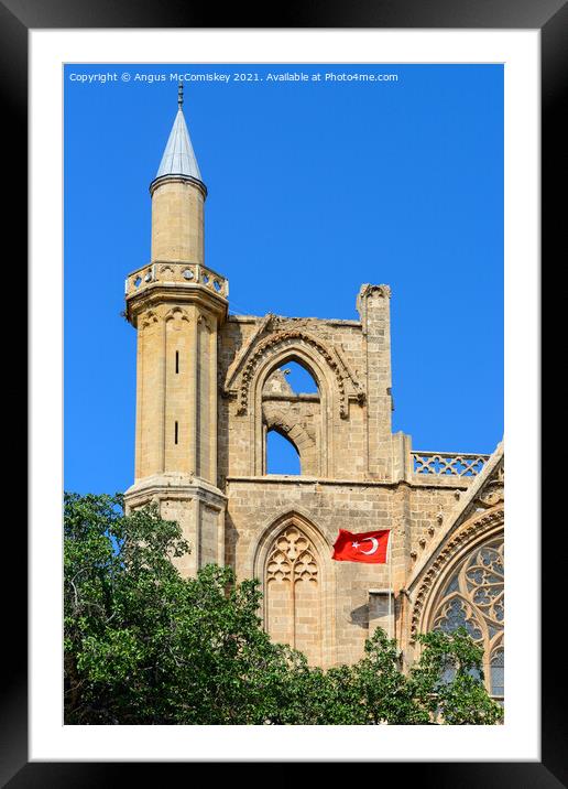 Minaret of Lala Mustafa Pasha Mosque in Famagusta Framed Mounted Print by Angus McComiskey