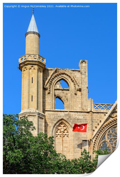 Minaret of Lala Mustafa Pasha Mosque in Famagusta Print by Angus McComiskey