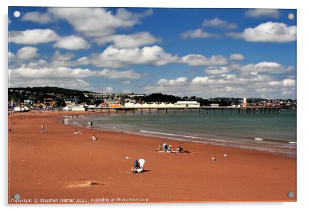 Paignton Beach Acrylic by Stephen Hamer