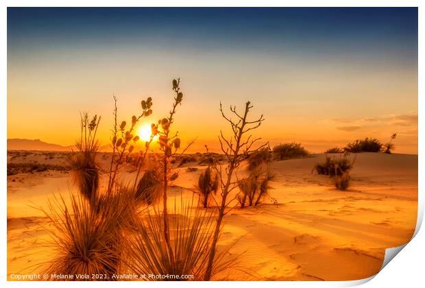 White Sands National Monument Sunset Print by Melanie Viola