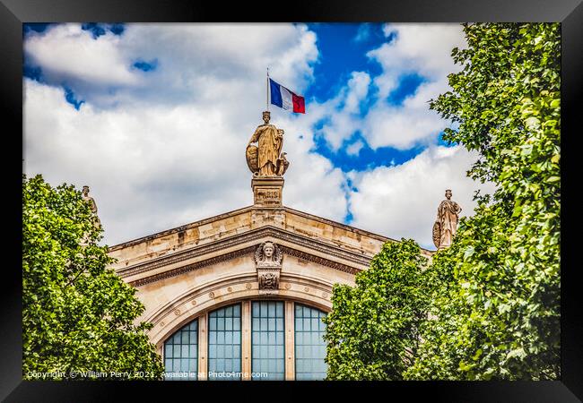 Gare du Nord North Train Station Flag Paris France Framed Print by William Perry