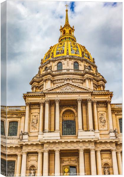 Golden Dome Church Les Invalides Paris France Canvas Print by William Perry