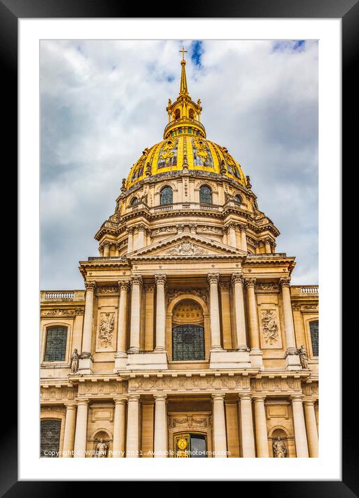 Golden Dome Church Les Invalides Paris France Framed Mounted Print by William Perry