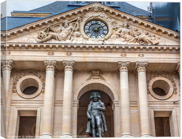 Napoleon Statue Courtyard Les Invalides Paris France Canvas Print by William Perry