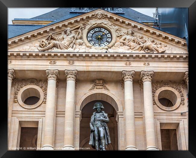 Napoleon Statue Courtyard Les Invalides Paris France Framed Print by William Perry