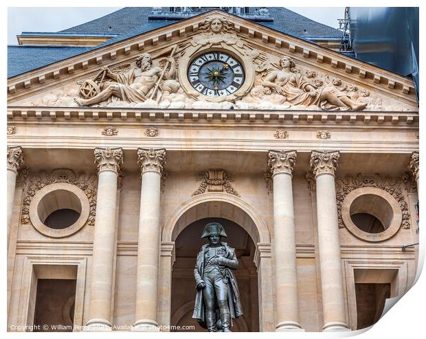 Napoleon Statue Courtyard Les Invalides Paris France Print by William Perry