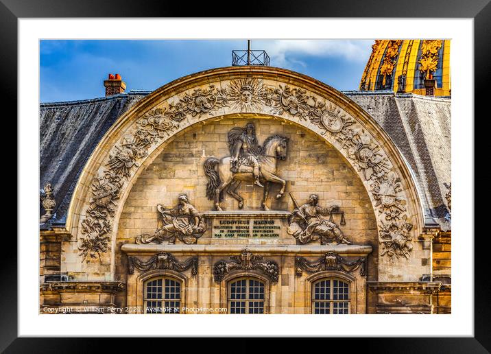 North Portal Gate Les Invalides Paris France Framed Mounted Print by William Perry