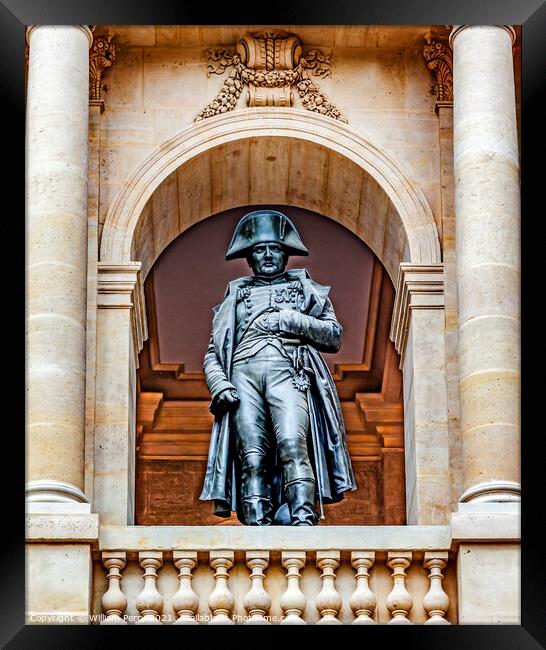 Napoleon Statue Courtyard Les Invalides Paris France Framed Print by William Perry
