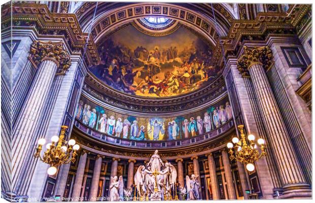 Altar Dome Mary Angels Statues La Madeleine Church Paris France Canvas Print by William Perry