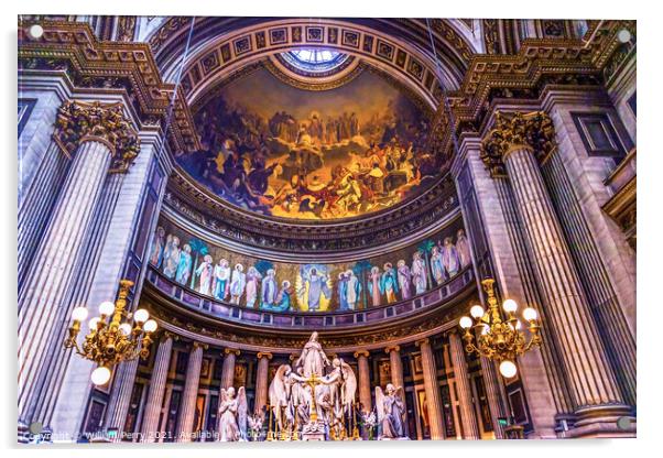 Altar Dome Mary Angels Statues La Madeleine Church Paris France Acrylic by William Perry