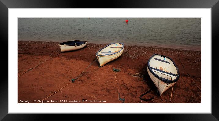 3 Boats and a Float Framed Mounted Print by Stephen Hamer