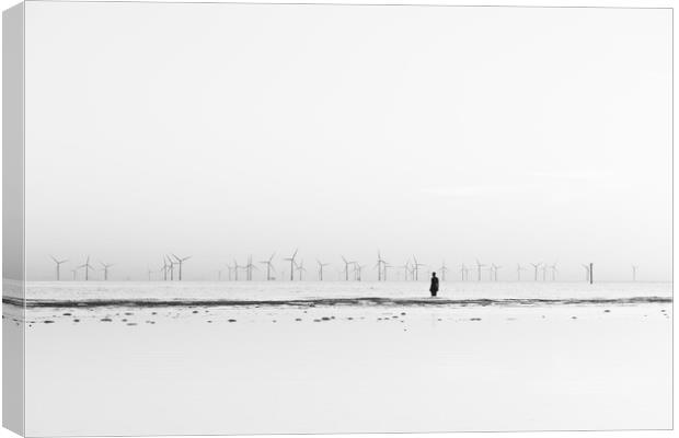 Silhouette of an Iron Man in black and white Canvas Print by Jason Wells