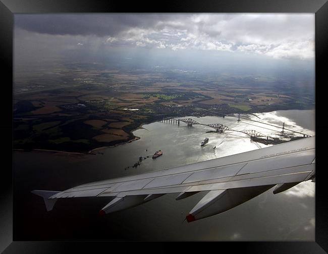 Forth bridges from the air Framed Print by Tony Bates