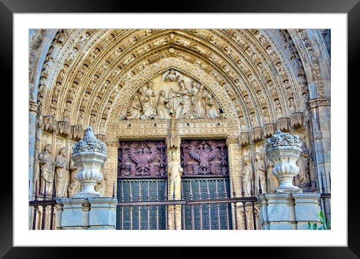 The front door of a church in Toledo Framed Mounted Print by Jose Manuel Espigares Garc