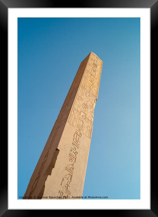Obelisk of Queen Hatshepsut in Karnak Temple, Luxor Framed Mounted Print by Dietmar Rauscher