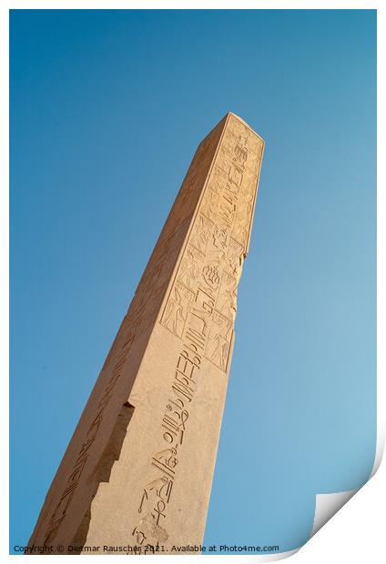 Obelisk of Queen Hatshepsut in Karnak Temple, Luxor Print by Dietmar Rauscher