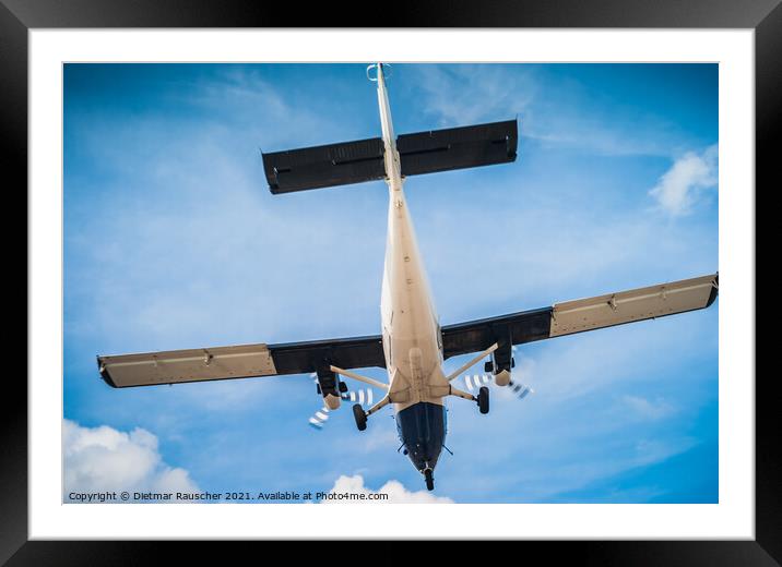 Twin Engine Turbo-Prop Plane - Flying, Air Travel and Vacation C Framed Mounted Print by Dietmar Rauscher