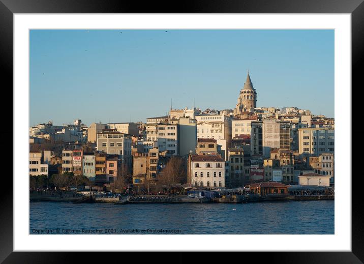 Cityscape of Istanbul with Galata Tower Framed Mounted Print by Dietmar Rauscher