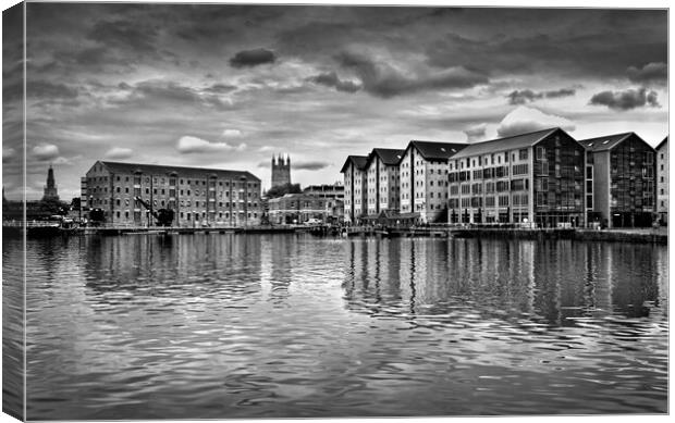 Gloucester Docks and Cathedral   Canvas Print by Darren Galpin