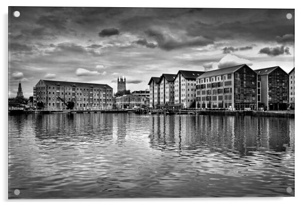 Gloucester Docks and Cathedral   Acrylic by Darren Galpin