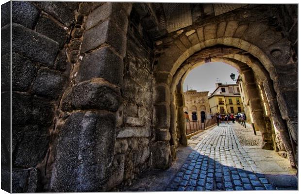 One of the many stone gates of Toledo Canvas Print by Jose Manuel Espigares Garc