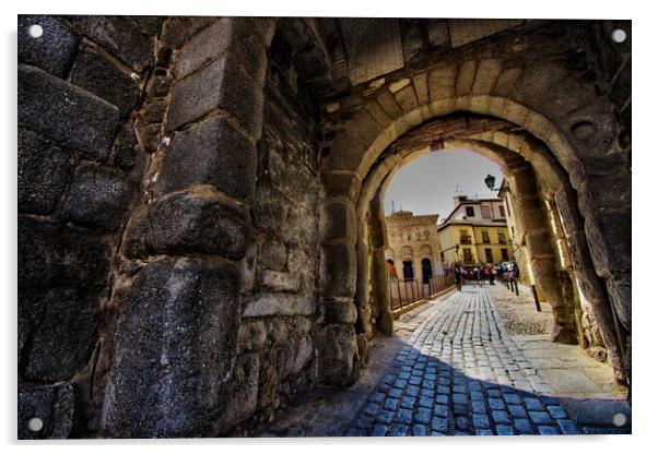 One of the many stone gates of Toledo Acrylic by Jose Manuel Espigares Garc