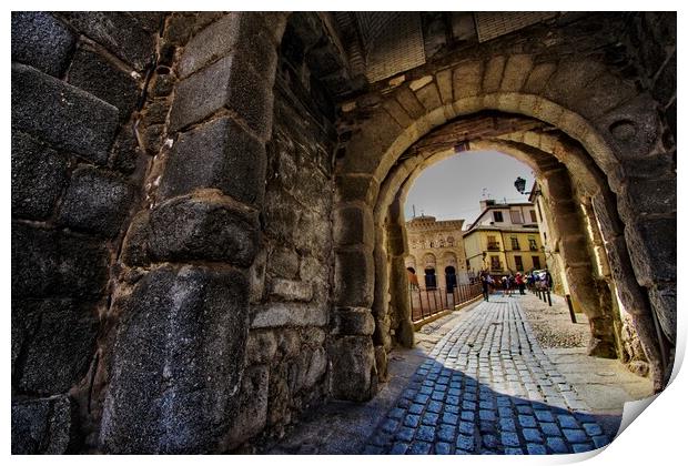 One of the many stone gates of Toledo Print by Jose Manuel Espigares Garc