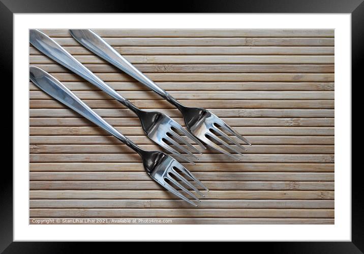 3 forks Framed Mounted Print by Stan Lihai