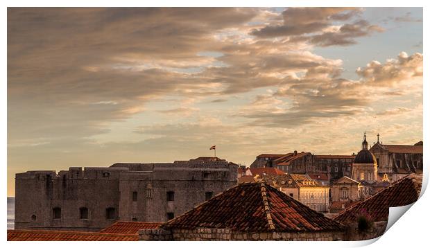 Dubrovnik cityscape at dusk Print by Jason Wells