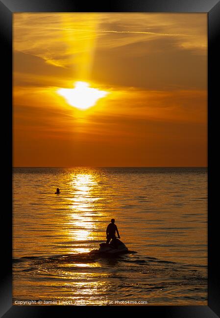 Jet Ski At Sunset Framed Print by James Lavott