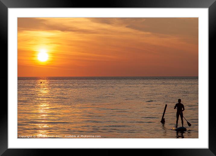 Lone Paddle Boarder Framed Mounted Print by James Lavott