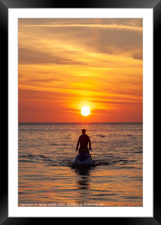 Jet Ski Home By Sunset Framed Mounted Print by James Lavott