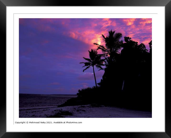 Sunset coastal sky Framed Mounted Print by Mehmood Neky